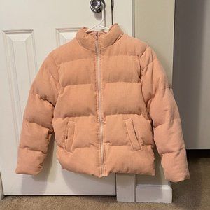 Pink Corduroy Puffy Jacket